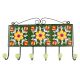Forest Green Flower Ceramic Tile Hook